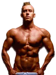 Isaac posing shirtless with his hands on his hips, a male entertainer available across Brisbane and the Sunshine Coast.